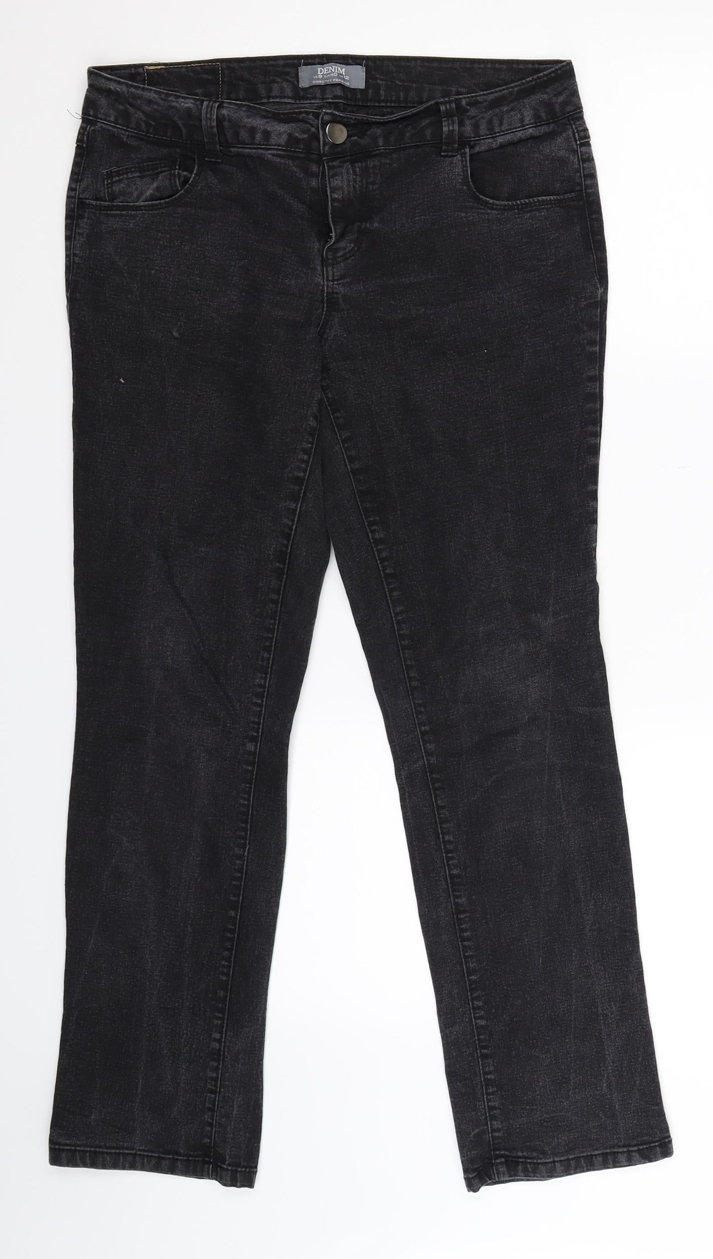Dorothy Perkins Womens Black  Denim Skinny Jeans Size 12 L29 in