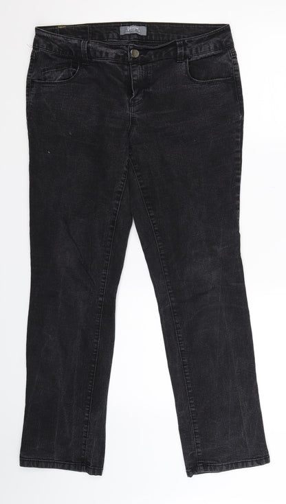Dorothy Perkins Womens Black  Denim Skinny Jeans Size 12 L29 in