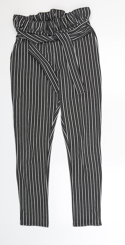 Womens UK Size 10 PRETTYLITTLETHING Regular Fit  Black Trousers