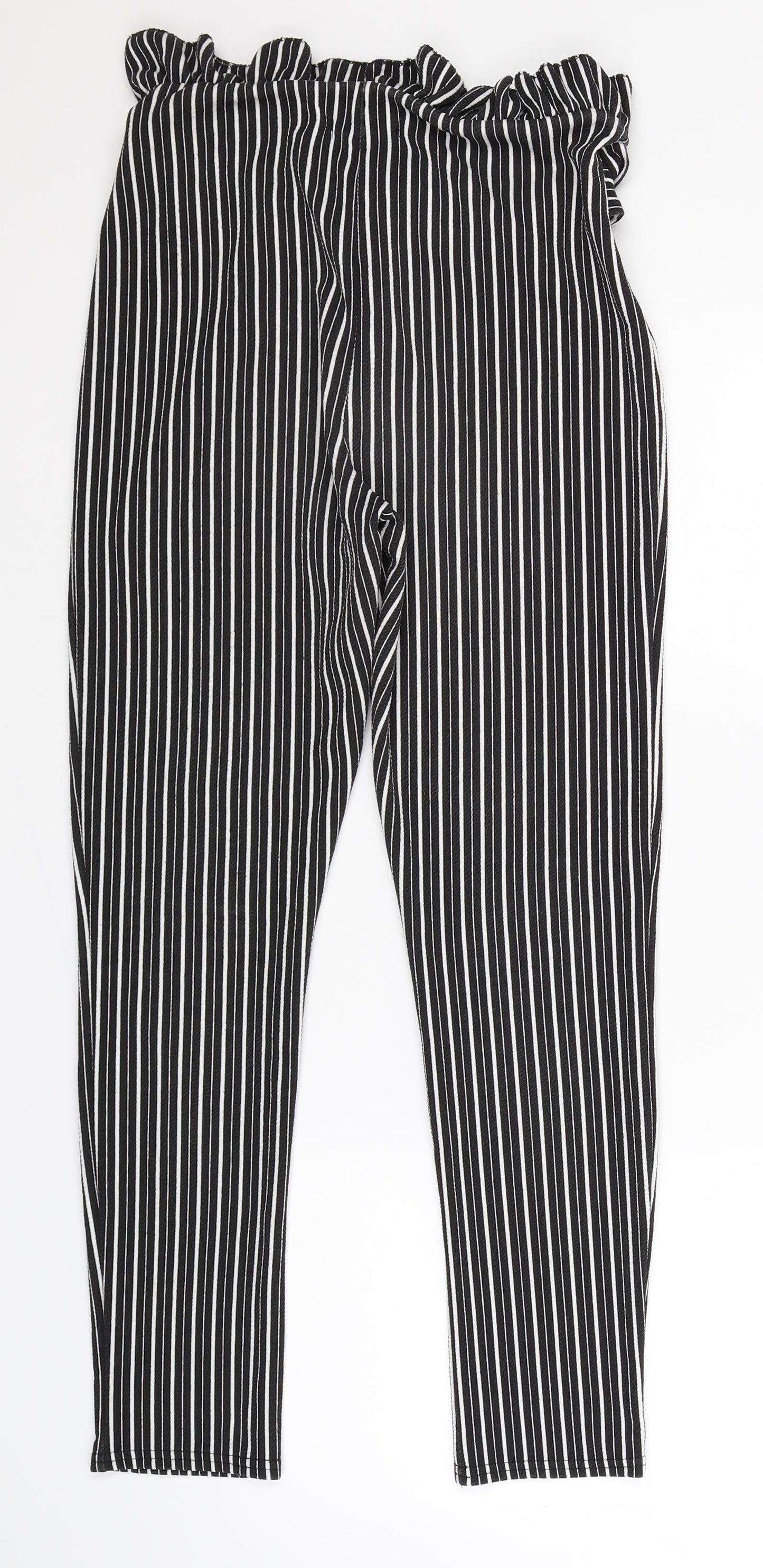 Womens UK Size 10 PRETTYLITTLETHING Regular Fit  Black Trousers