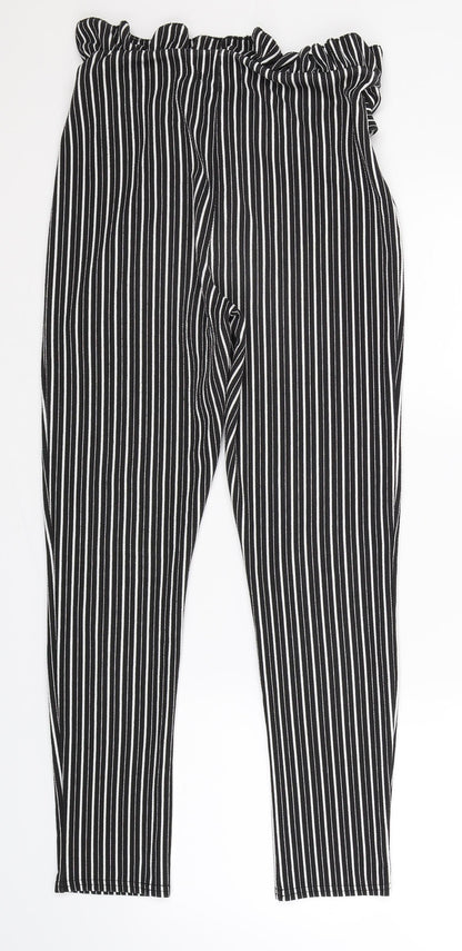 Womens UK Size 10 PRETTYLITTLETHING Regular Fit  Black Trousers