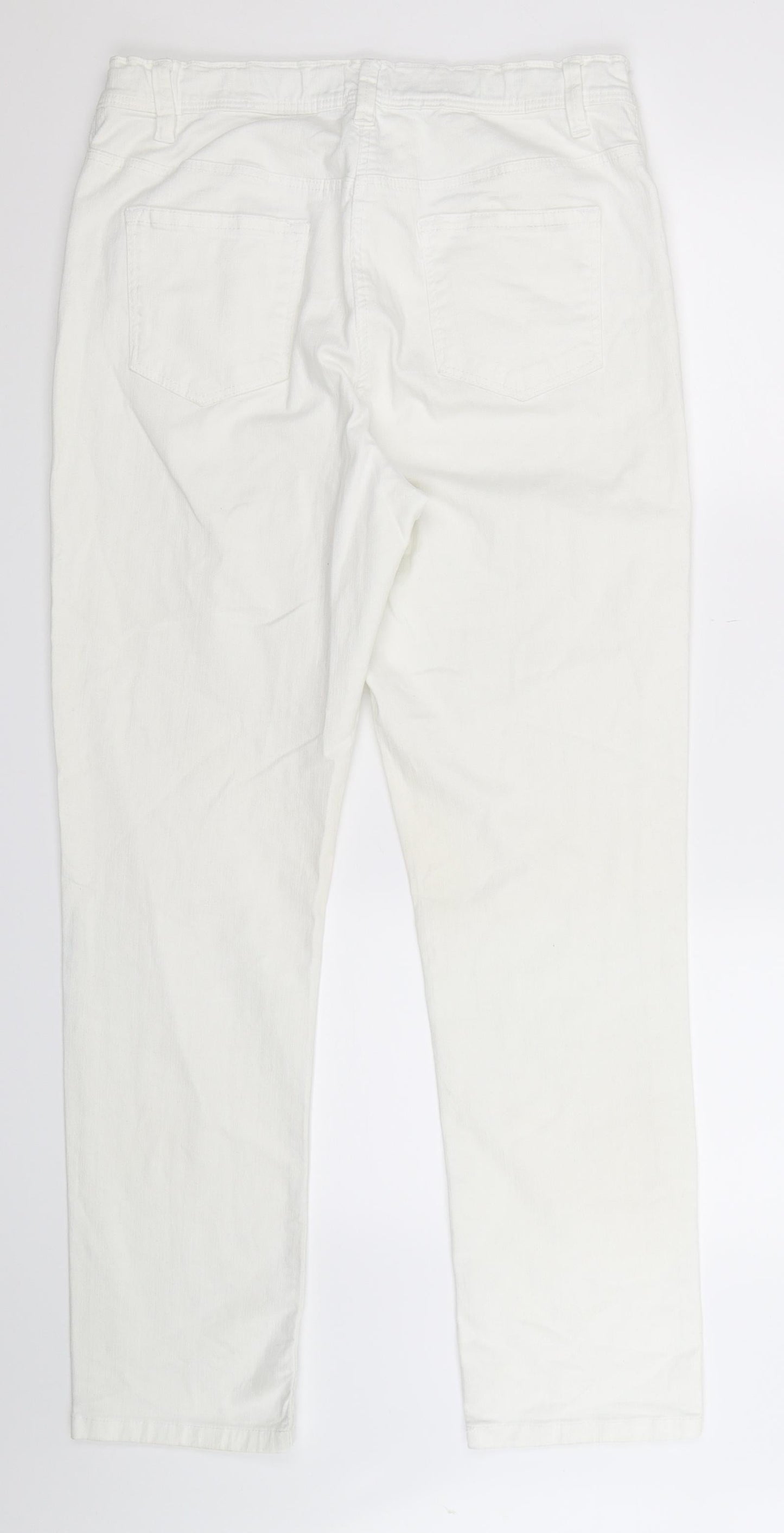 Anthology Womens White  Denim Straight Jeans Size 14 L30 in