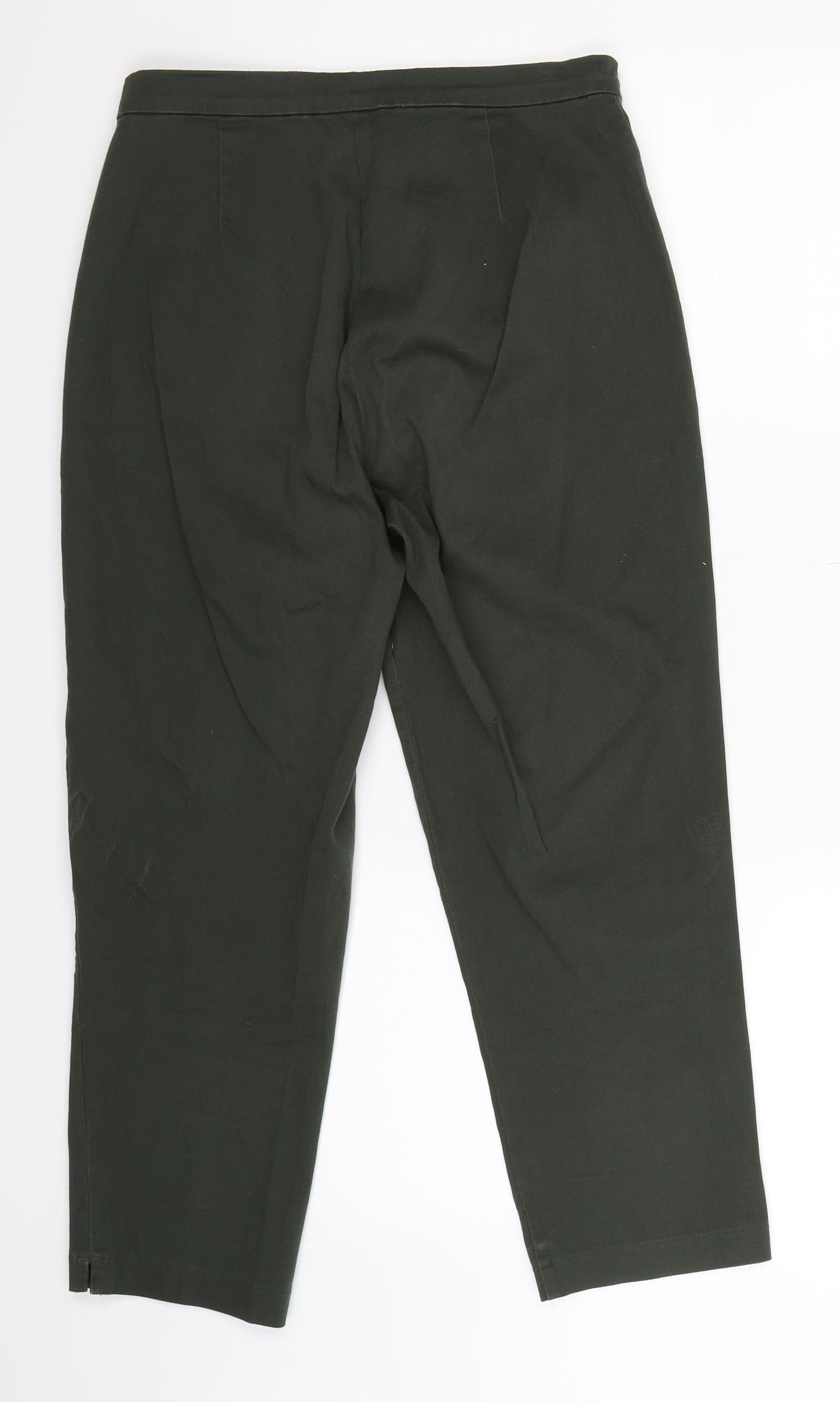Womens UK Size 28 in Casual Club Slim Fit Cropped Green Trousers