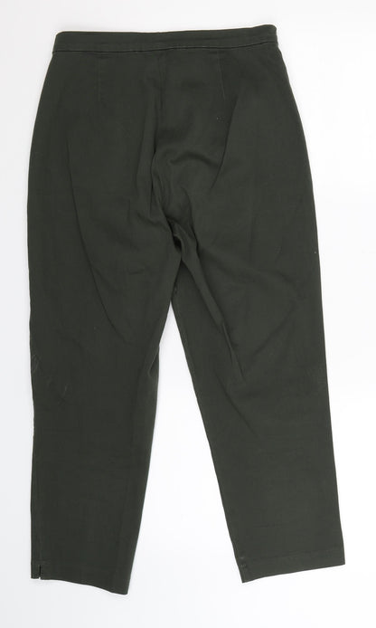 Womens UK Size 28 in Casual Club Slim Fit Cropped Green Trousers