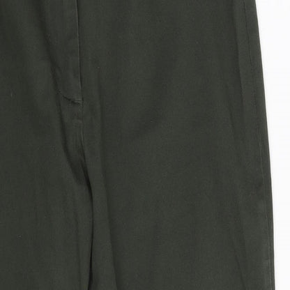 Womens UK Size 28 in Casual Club Slim Fit Cropped Green Trousers