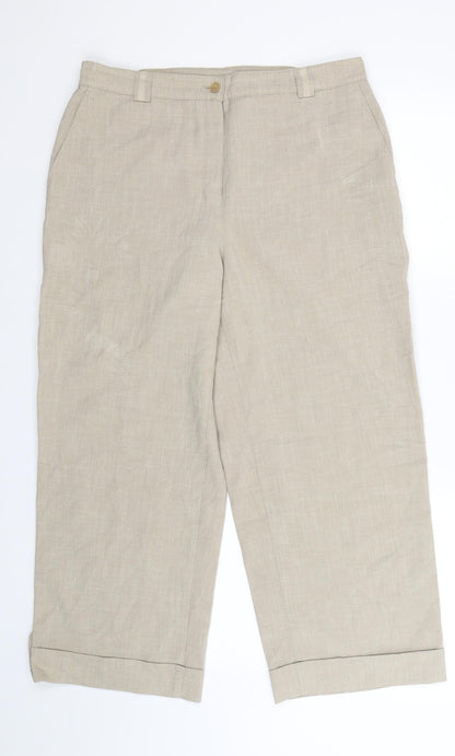 Womens UK Size 16 Brandtex Regular Fit  Beige Trousers
