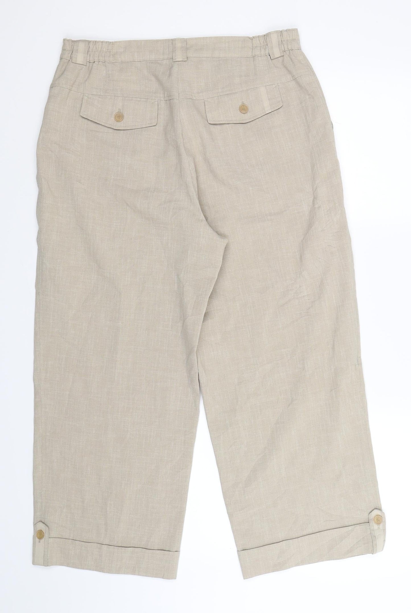Womens UK Size 16 Brandtex Regular Fit  Beige Trousers