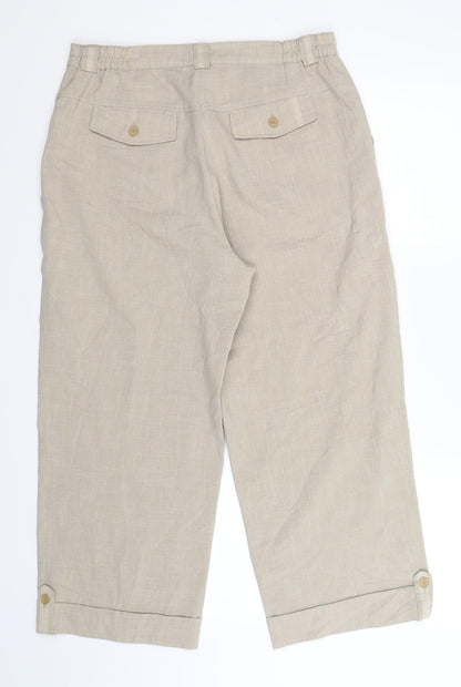 Womens UK Size 16 Brandtex Regular Fit  Beige Trousers