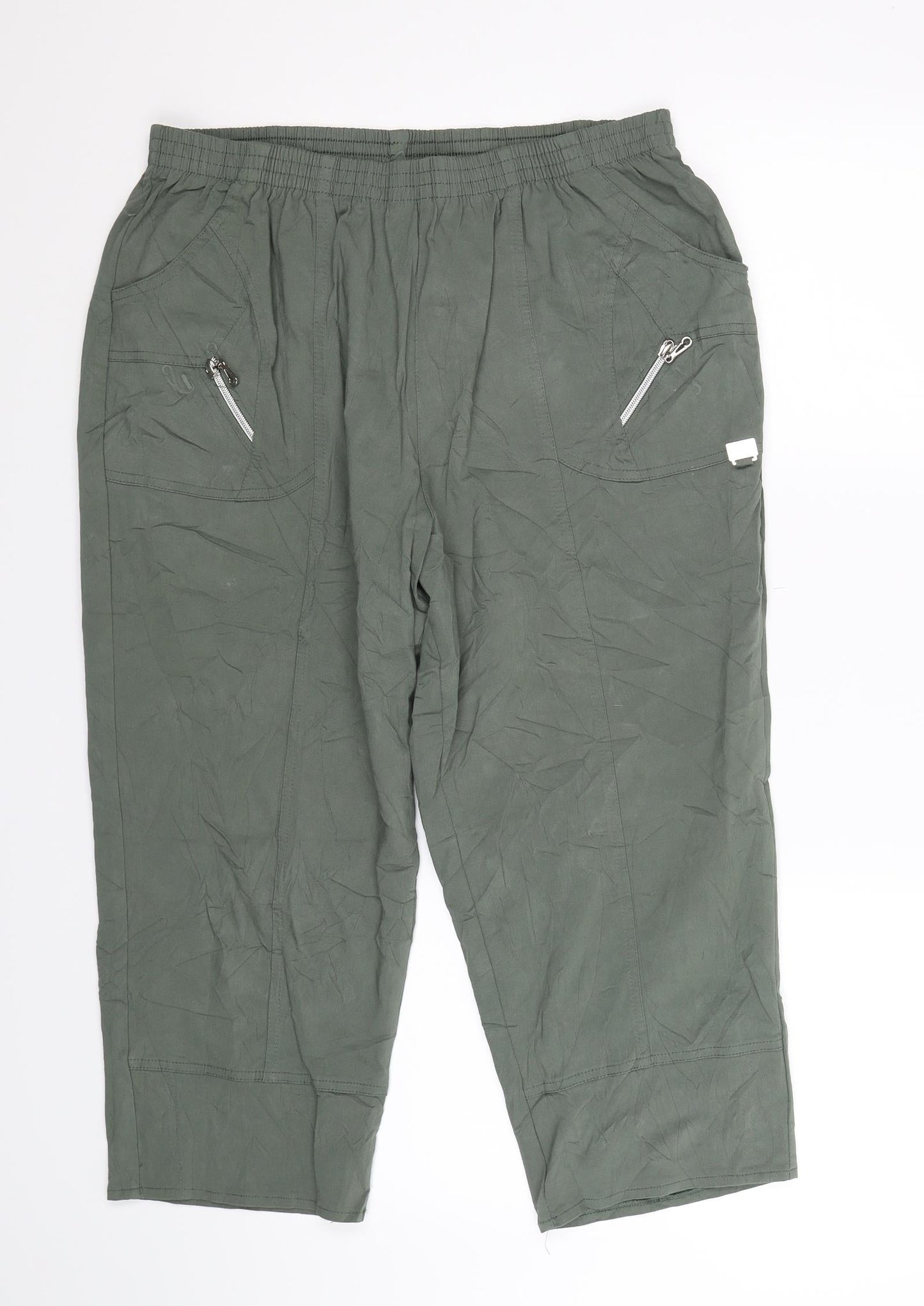 VY Womens Green   Cropped Trousers Size 34 in L21 in