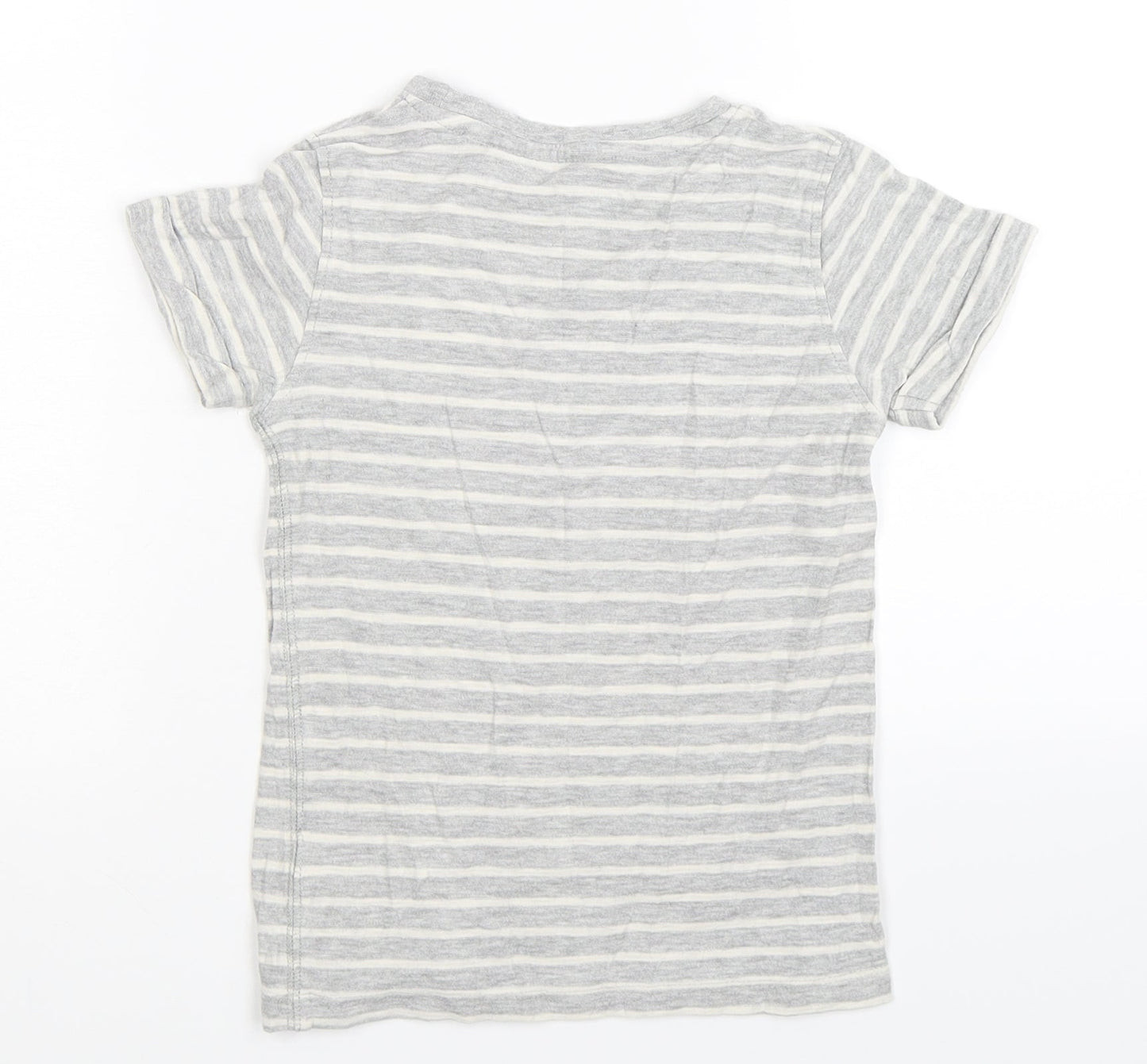 NEXT Boys Grey Striped  Basic T-Shirt Size 5 Years