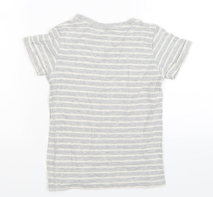 NEXT Boys Grey Striped  Basic T-Shirt Size 5 Years