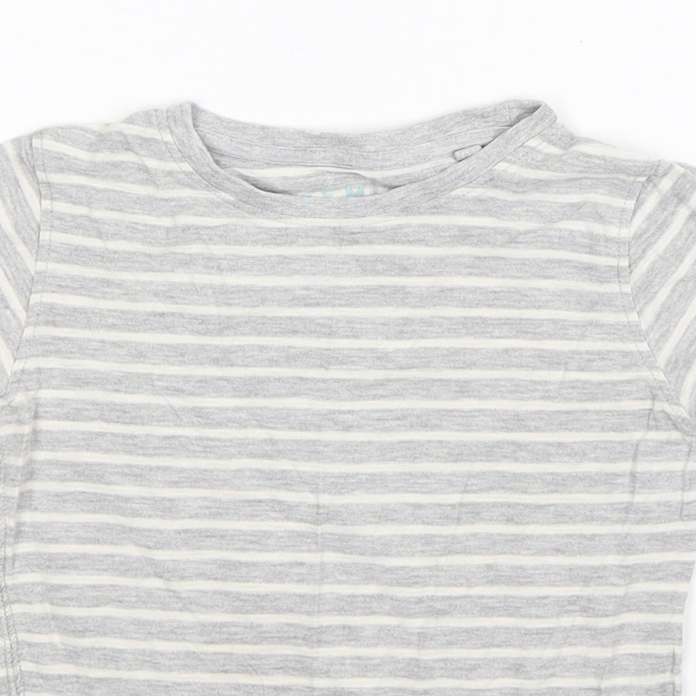 NEXT Boys Grey Striped  Basic T-Shirt Size 5 Years