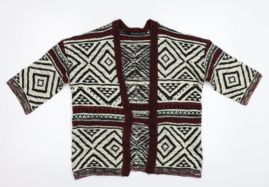 915 Girls Multicoloured Geometric  Cardigan Jumper Size 10-11 Years