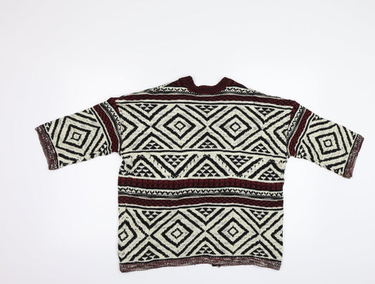 915 Girls Multicoloured Geometric  Cardigan Jumper Size 10-11 Years