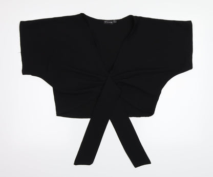 Womens UK Size 12 PRETTYLITTLETHING Black Basic Blouse