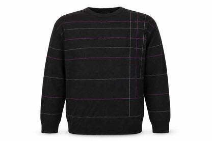 Richmond & Watts Mens Black Striped  Pullover Jumper Size M
