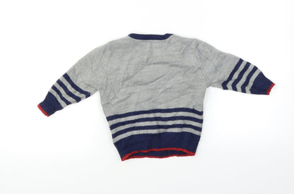 George Baby Grey   Pullover Jumper Size 12-18 Months  - Reindeer