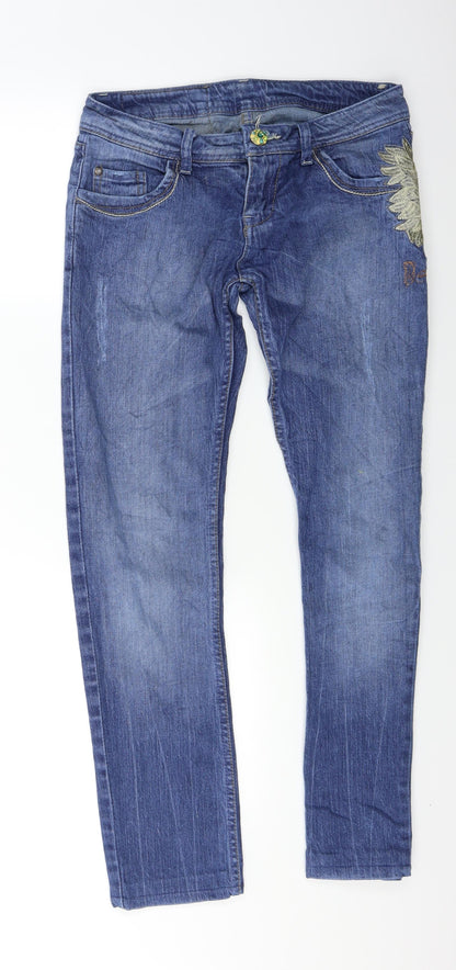 Womens UK Size 30 Preworn Regular Fit Skinny Blue Jeans