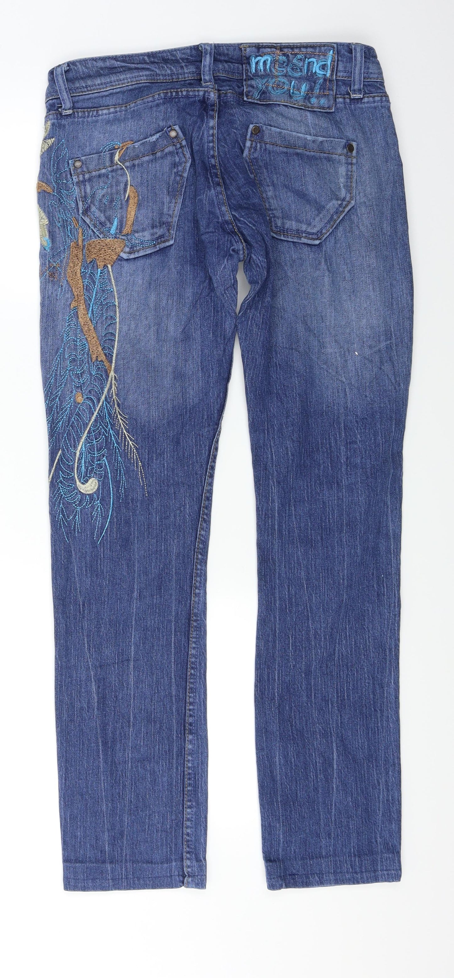 Womens UK Size 30 Preworn Regular Fit Skinny Blue Jeans