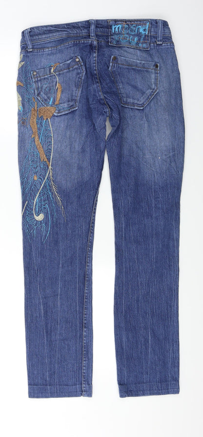 Womens UK Size 30 Preworn Regular Fit Skinny Blue Jeans