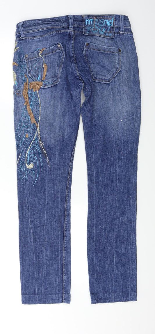 Womens UK Size 30 Preworn Regular Fit Skinny Blue Jeans