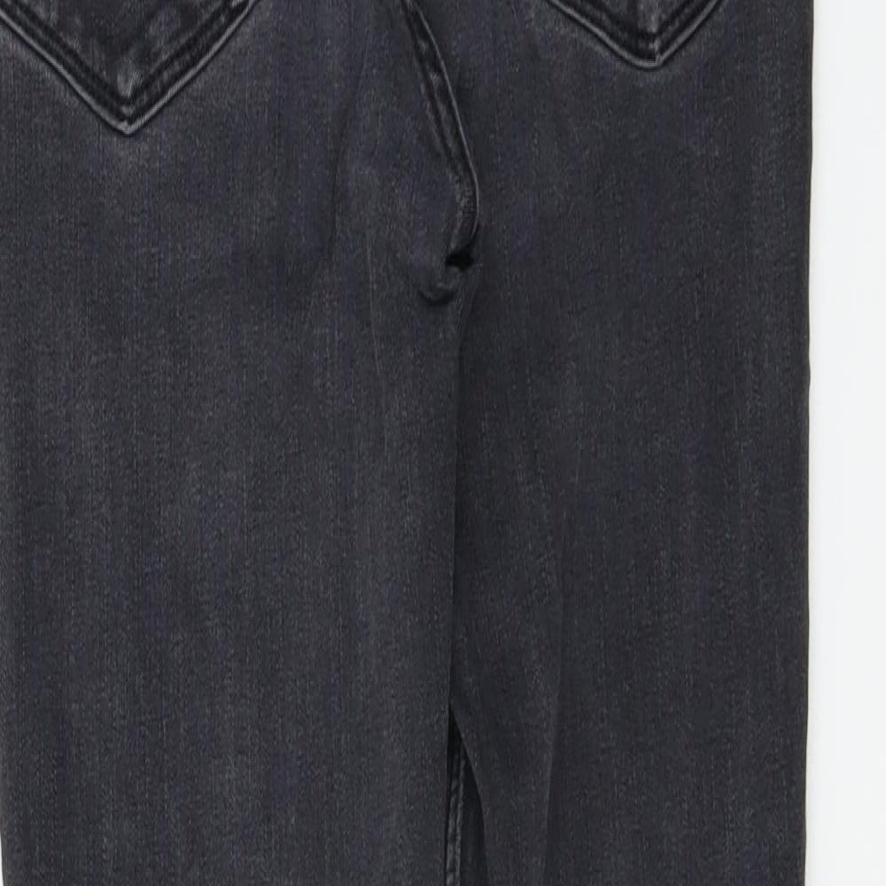 Zara Womens Black  Denim Skinny Jeans Size 4 L24 in - Distressed Hem
