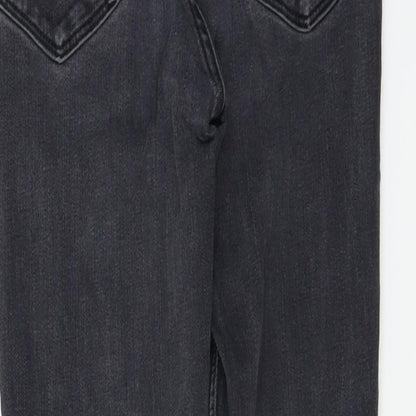 Zara Womens Black  Denim Skinny Jeans Size 4 L24 in - Distressed Hem