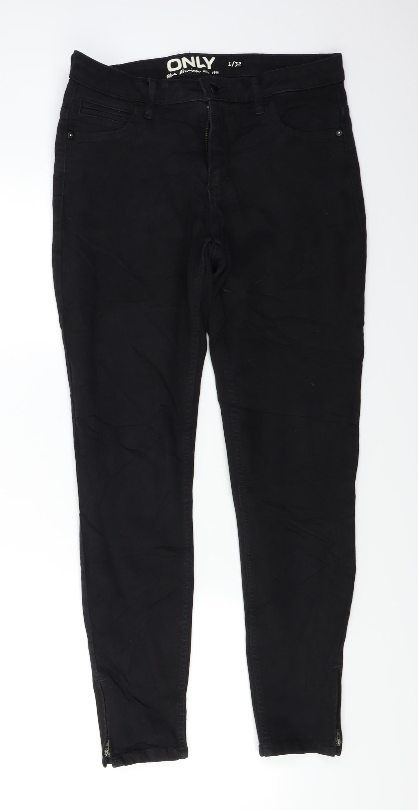 Only Womens Black  Denim Skinny Jeans Size 32 L27 in