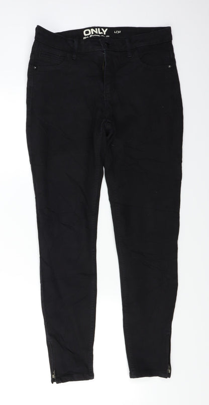 Only Womens Black  Denim Skinny Jeans Size 32 L27 in