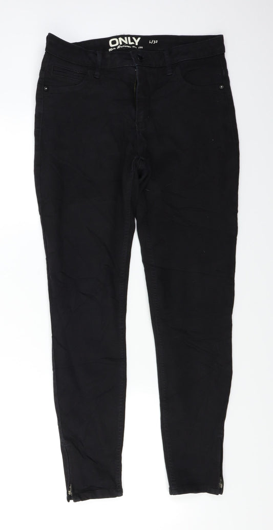 Only Womens Black  Denim Skinny Jeans Size 32 L27 in