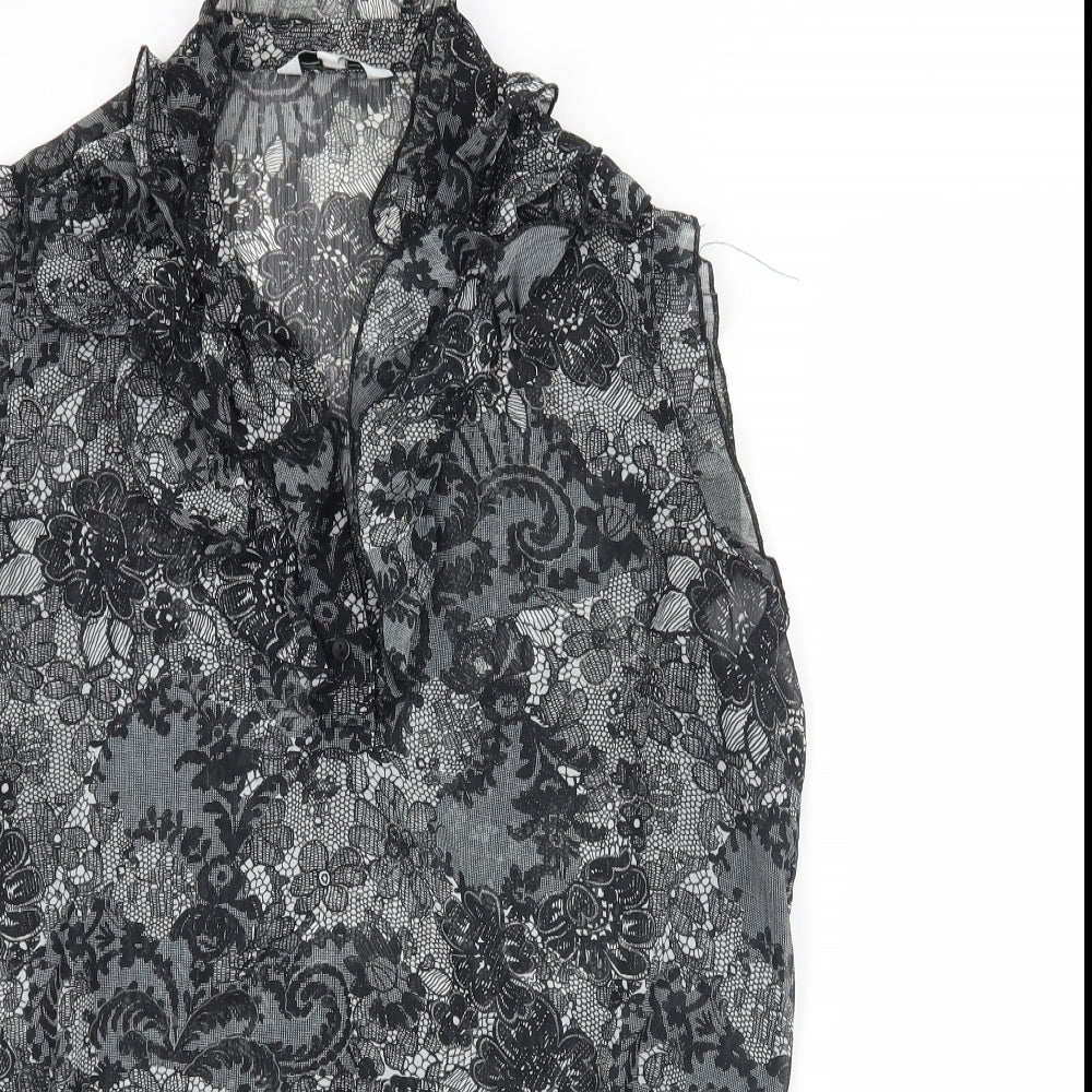 Womens UK Size 12 New Look Black Basic Blouse