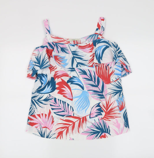 George Womens White Floral  Camisole Tank Size 8