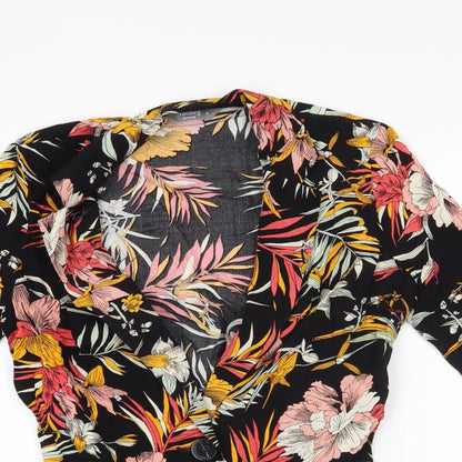 Nutmeg Womens Black Floral  Jacket Coatigan Size 8  - 100% viscose