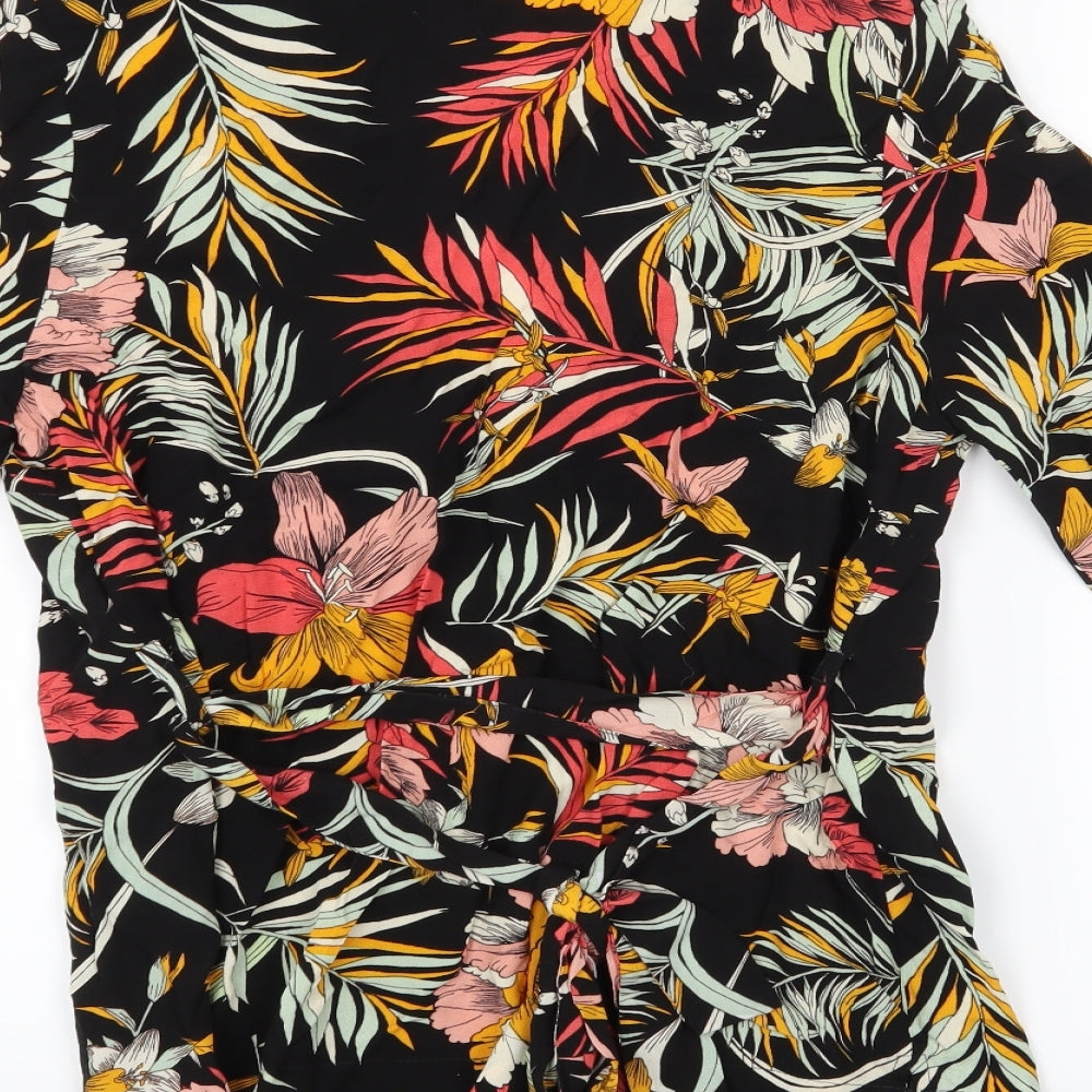 Nutmeg Womens Black Floral  Jacket Coatigan Size 8  - 100% viscose