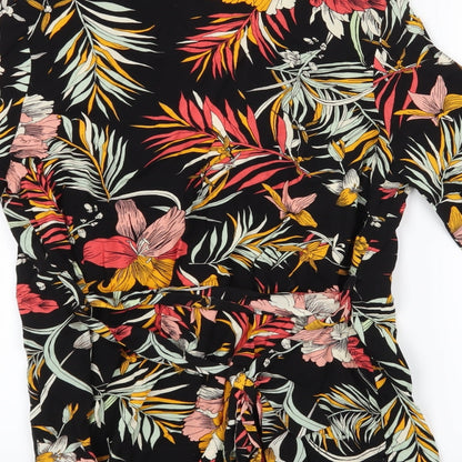 Nutmeg Womens Black Floral  Jacket Coatigan Size 8  - 100% viscose