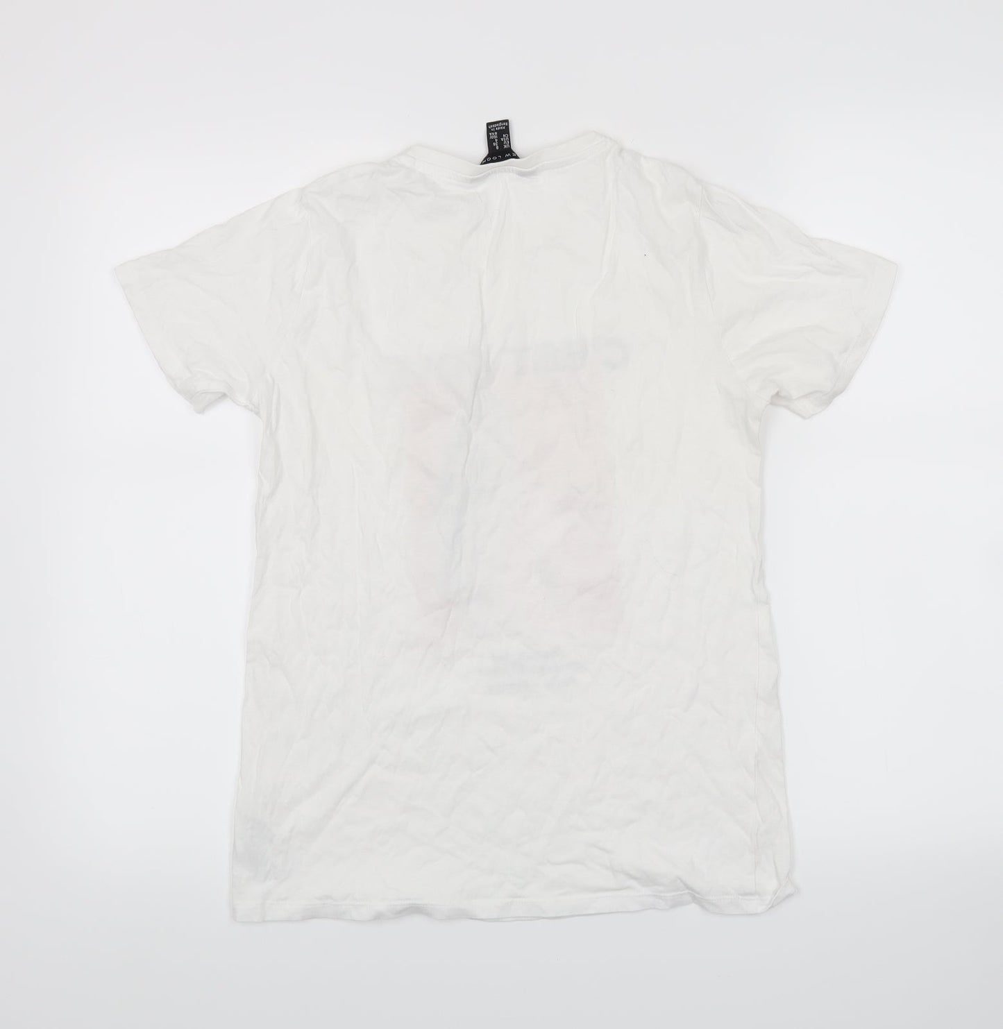 Womens UK Size 8 New Look White Basic T-Shirt