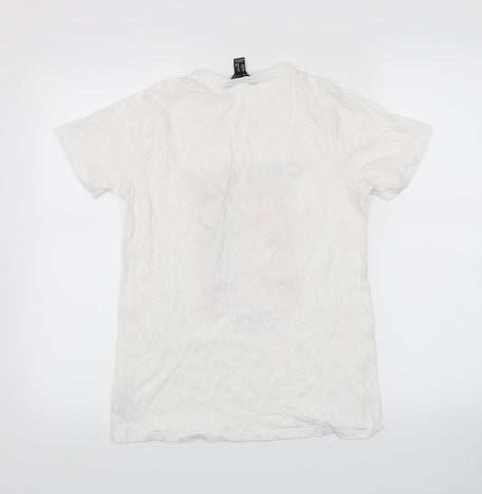 Womens UK Size 8 New Look White Basic T-Shirt