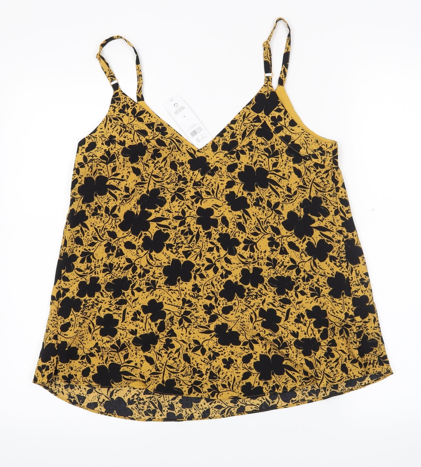 George Womens Yellow Floral  Camisole Tank Size 8