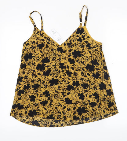 George Womens Yellow Floral  Camisole Tank Size 8