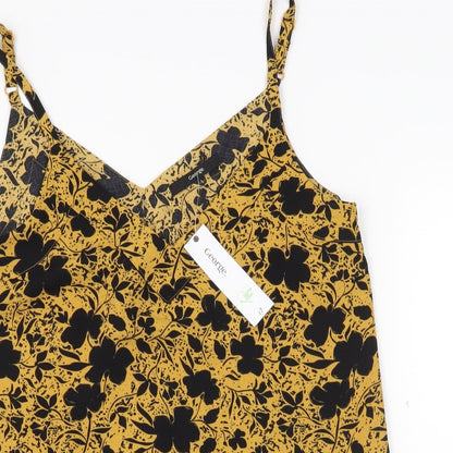 George Womens Yellow Floral  Camisole Tank Size 8