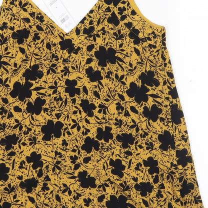 George Womens Yellow Floral  Camisole Tank Size 8