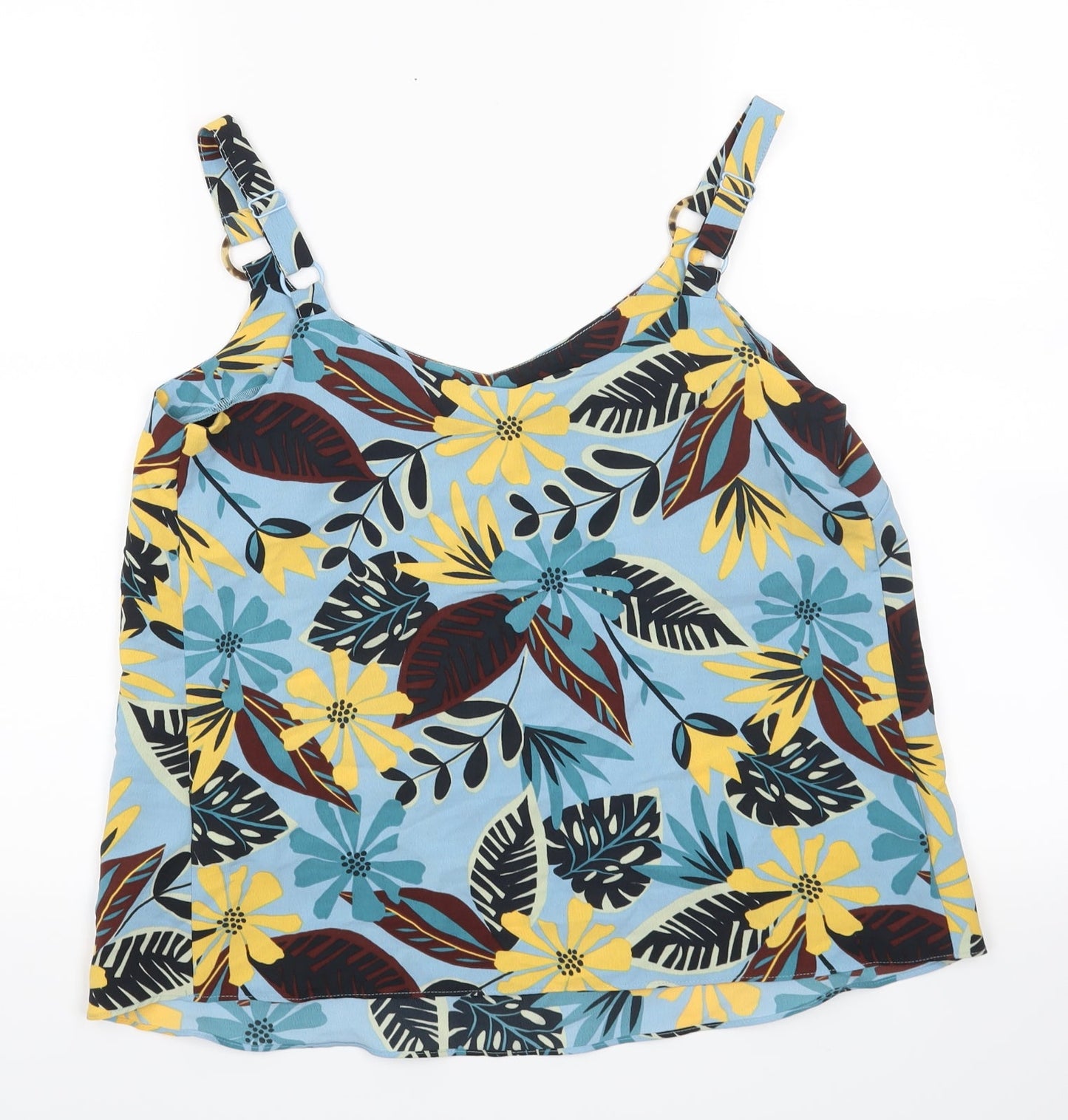 George Womens Blue Floral  Camisole Tank Size 8