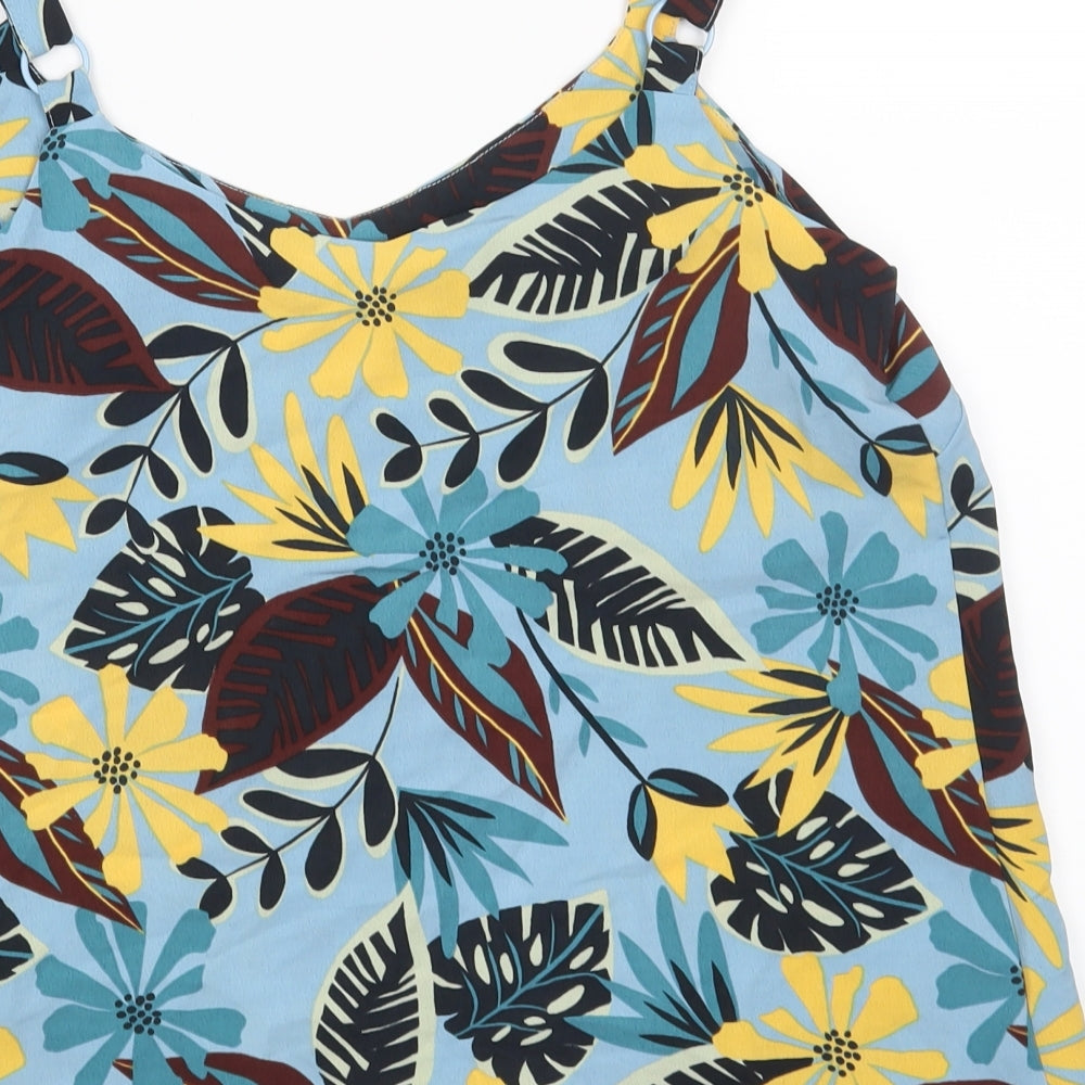 George Womens Blue Floral  Camisole Tank Size 8