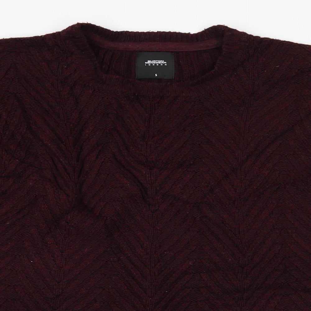burton menswear Mens Red   Pullover Jumper Size S