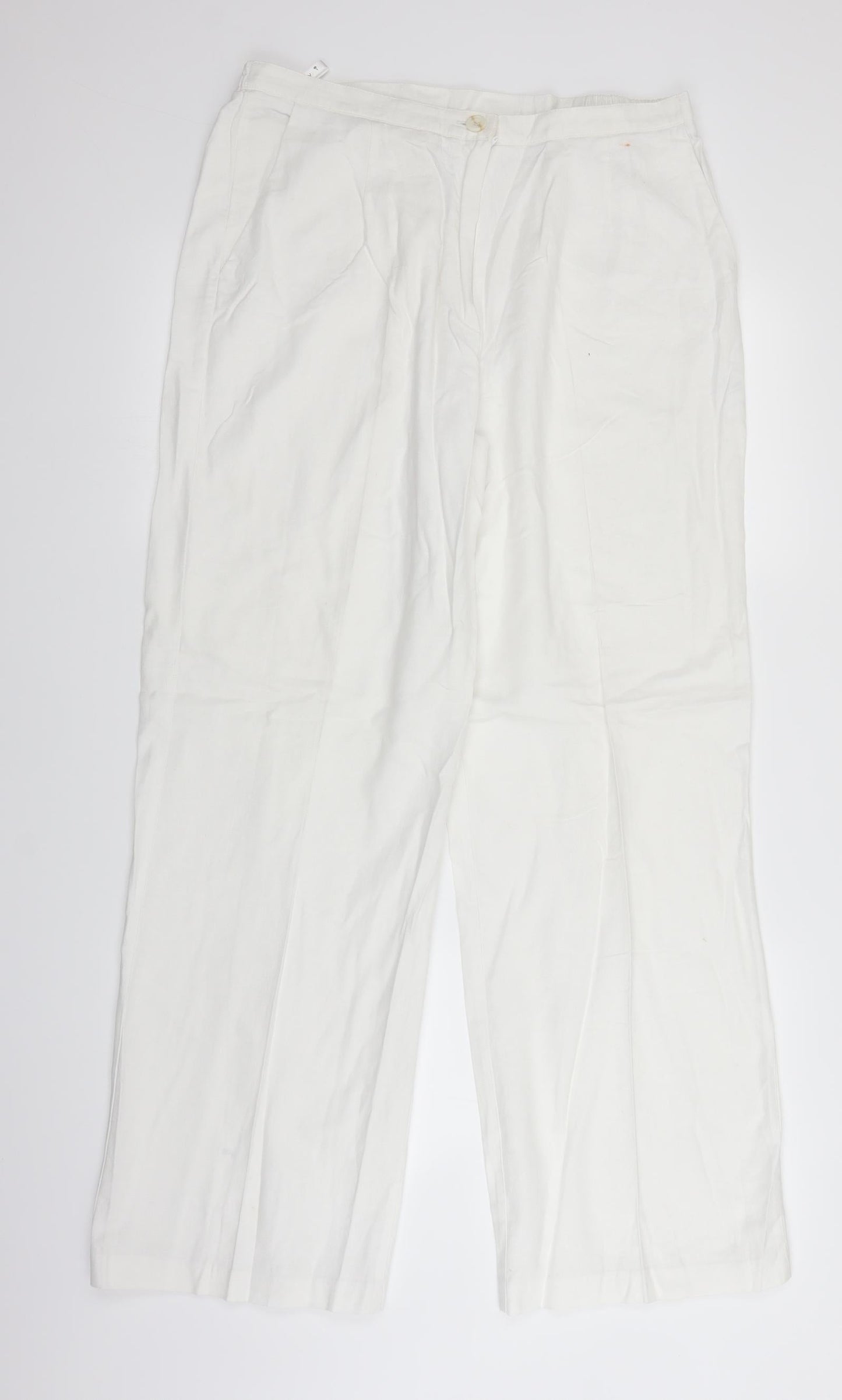Womens UK Size 18 ELVI Regular Fit  White Trousers