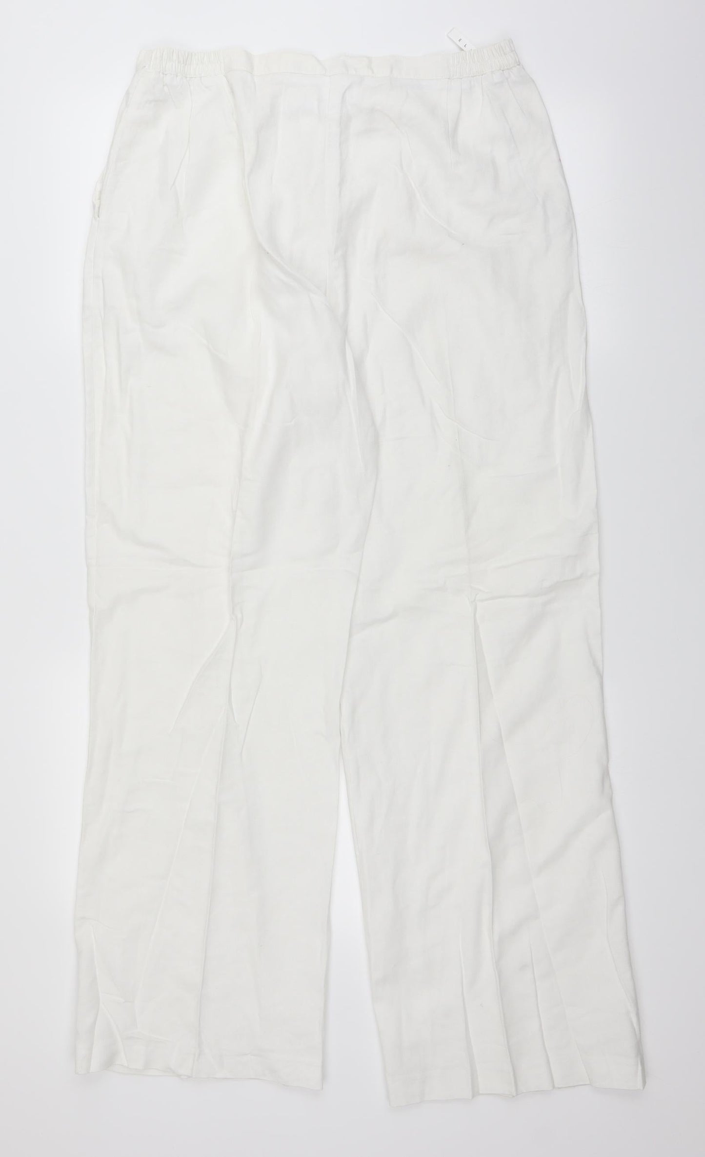 Womens UK Size 18 ELVI Regular Fit  White Trousers