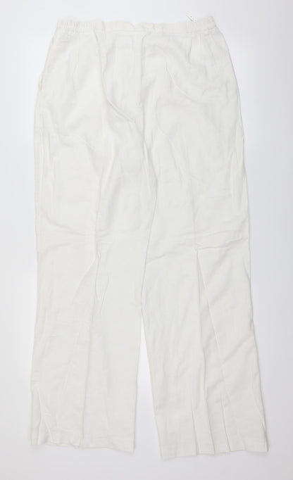 Womens UK Size 18 ELVI Regular Fit  White Trousers