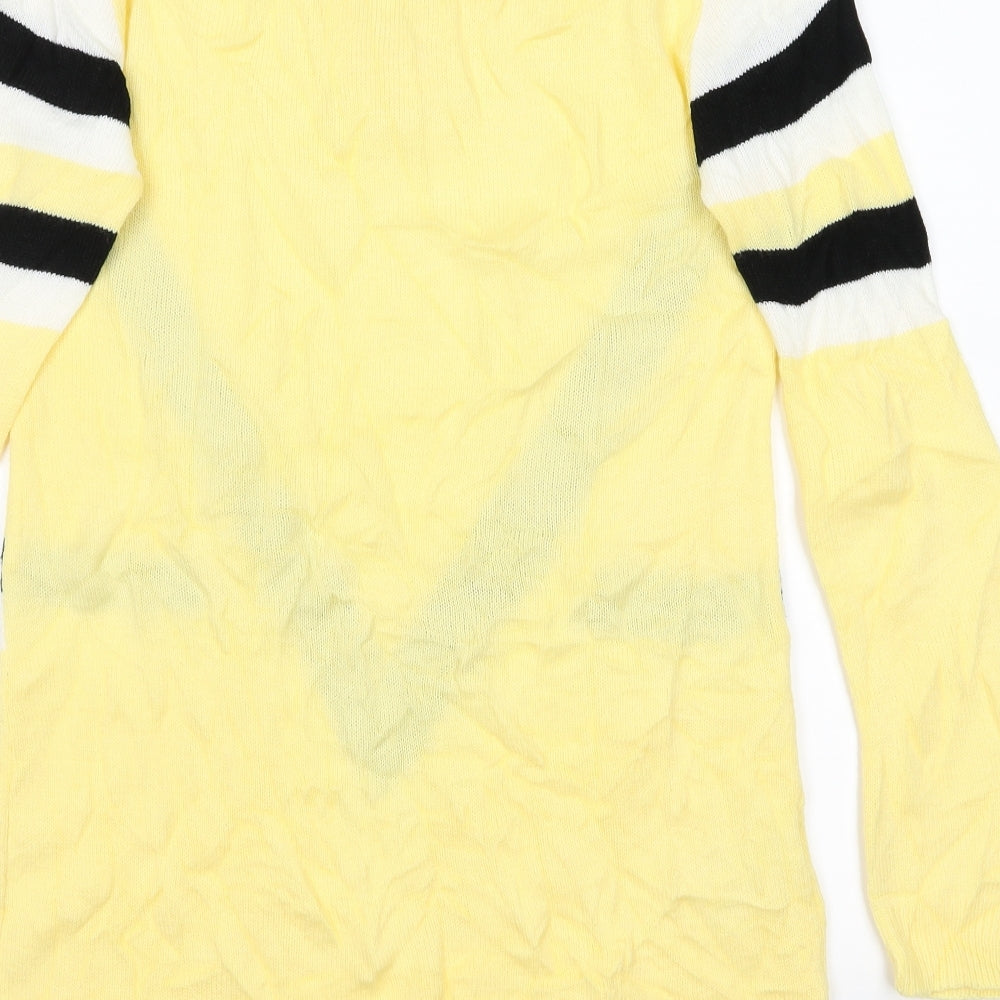 StayHere Womens Yellow Striped  Jumper Dress  Size M