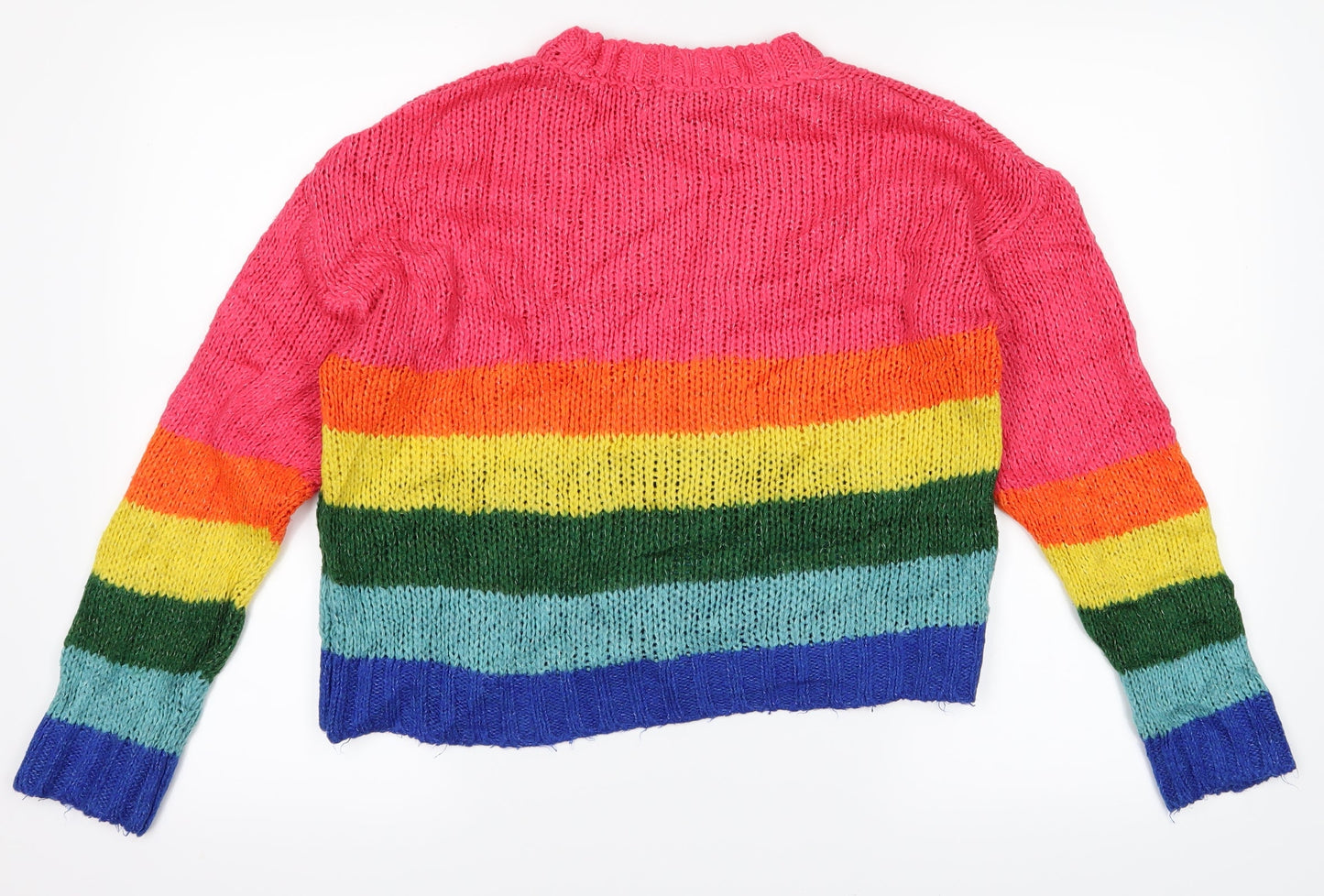 Primark Womens Pink Striped  Pullover Jumper Size XS  - Multicoloured