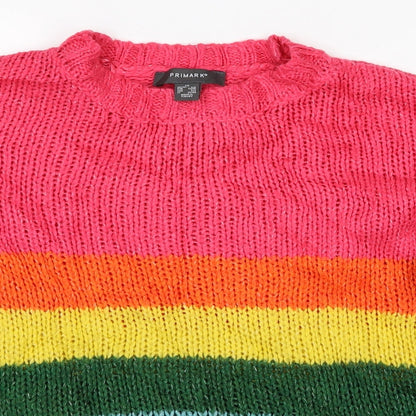 Primark Womens Pink Striped  Pullover Jumper Size XS  - Multicoloured